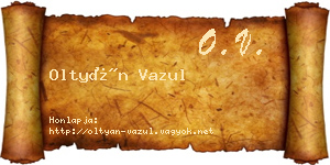 Oltyán Vazul névjegykártya