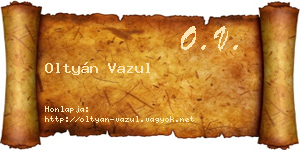 Oltyán Vazul névjegykártya